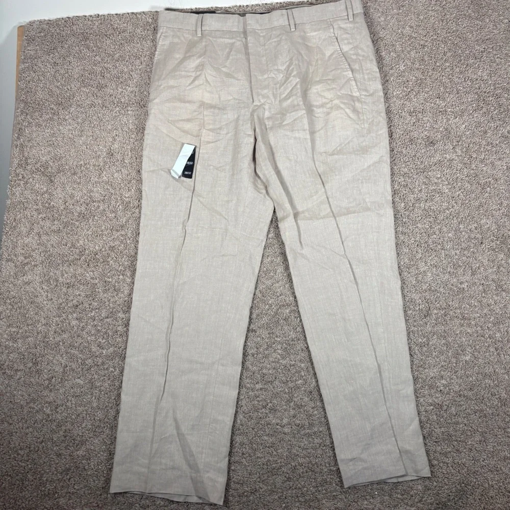 Banana Republic Mens 100% Linen Dress Pants Beige 38x32 NWT 703621-01-1